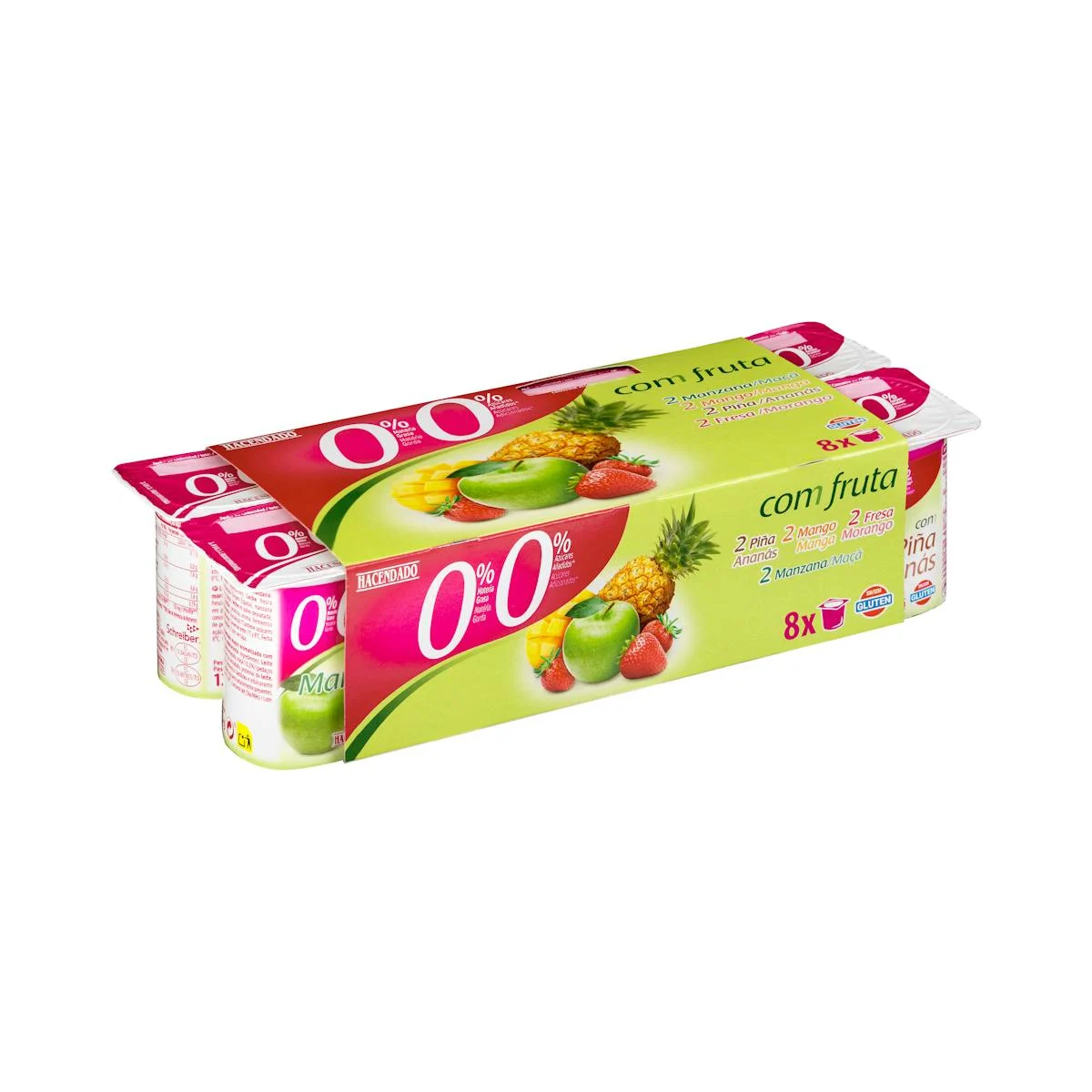 Dairy dessert 0% fat 0% added sugar flavors with Hacendado