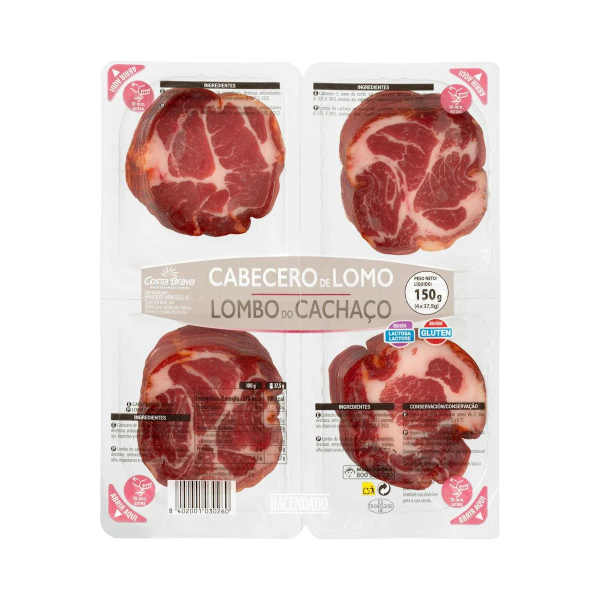 Échine de porc séchée tranchée Hacendado