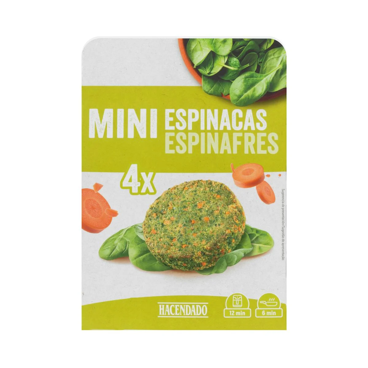 Mini-Gemüseburger mit Spinat und Karotte Hacendado