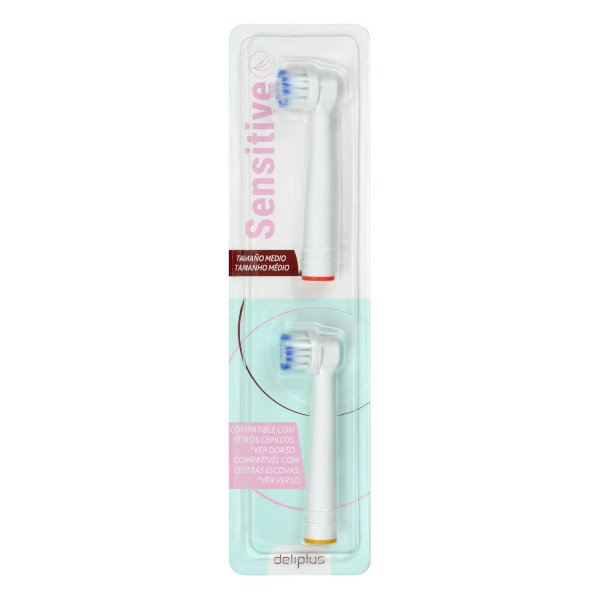 Sensitive medium size electric toothbrush refills Deliplus