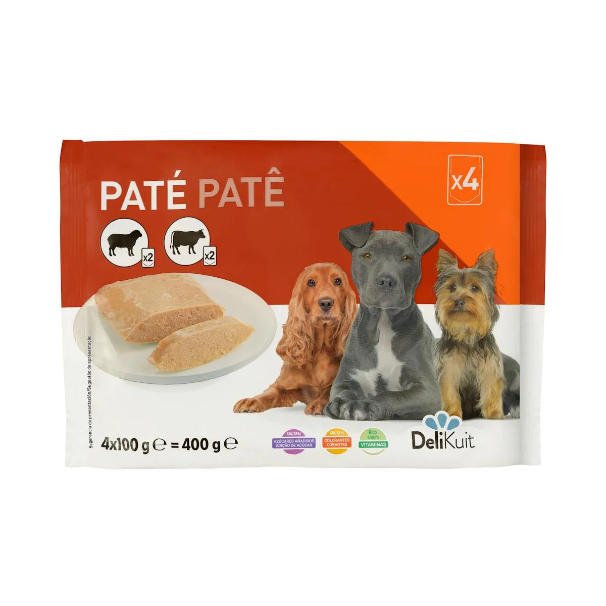 Paté de ternera y cordero perro adulto Delikuit