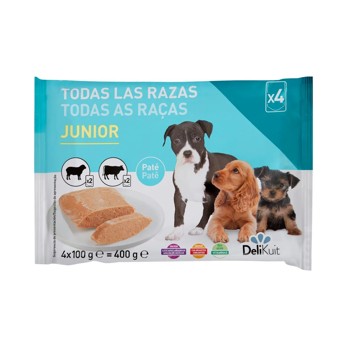 Meat pate junior dog food Delikuit