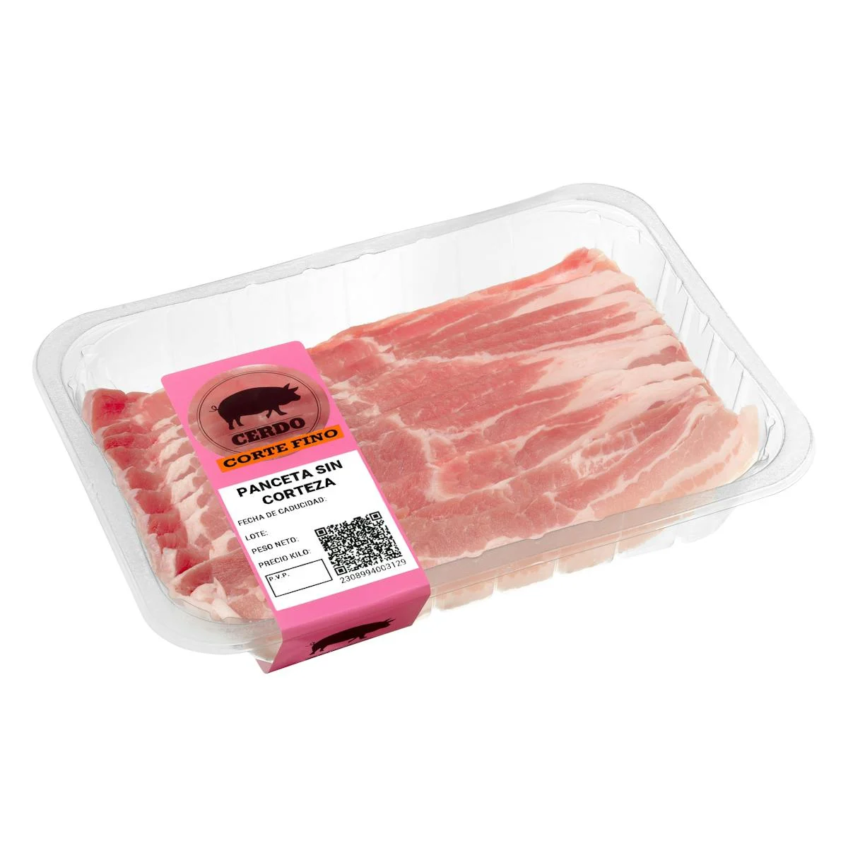 Thin cut bacon without rind