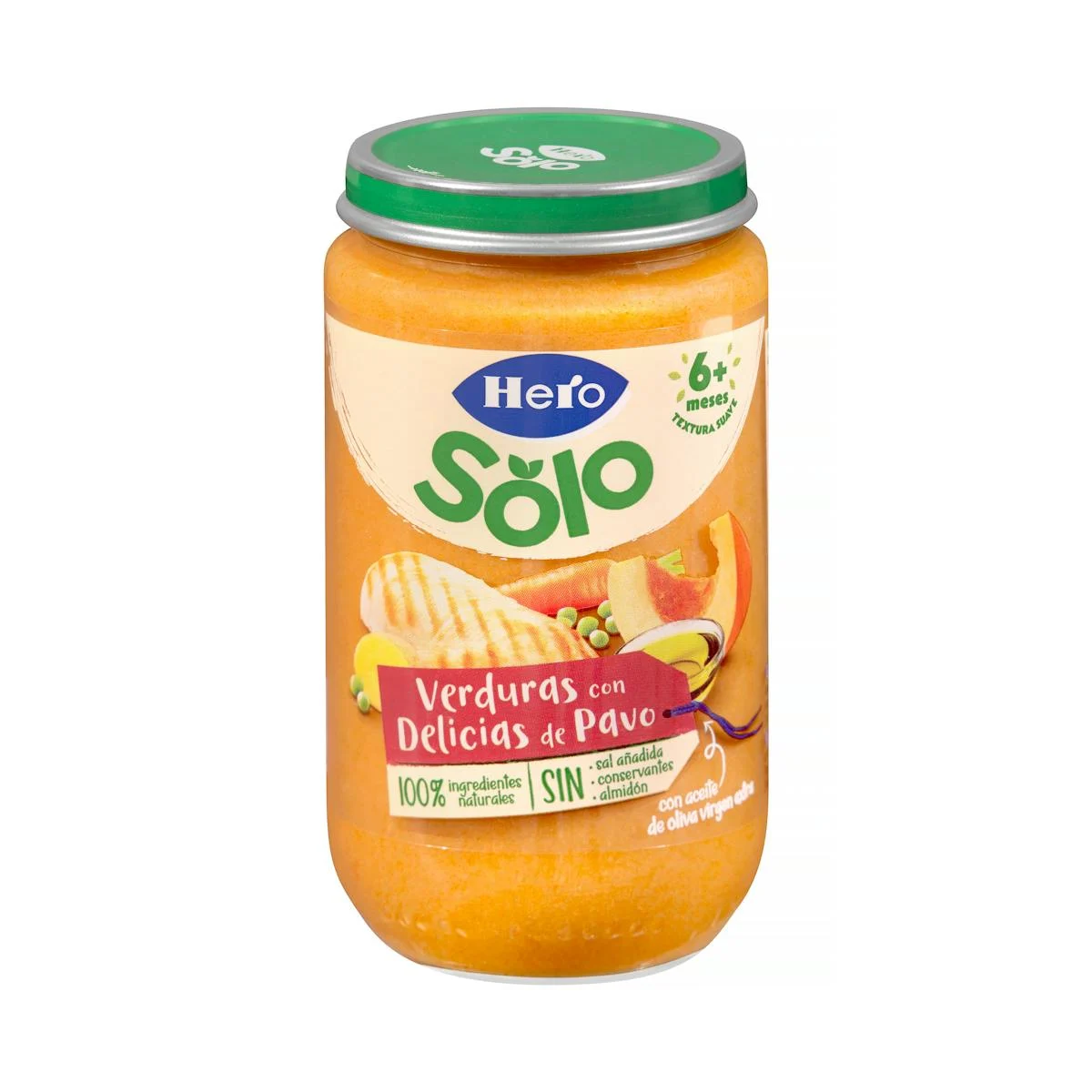 Farinetes verduretes amb delícies de gall dindi Hero Solo natur +6 mesos