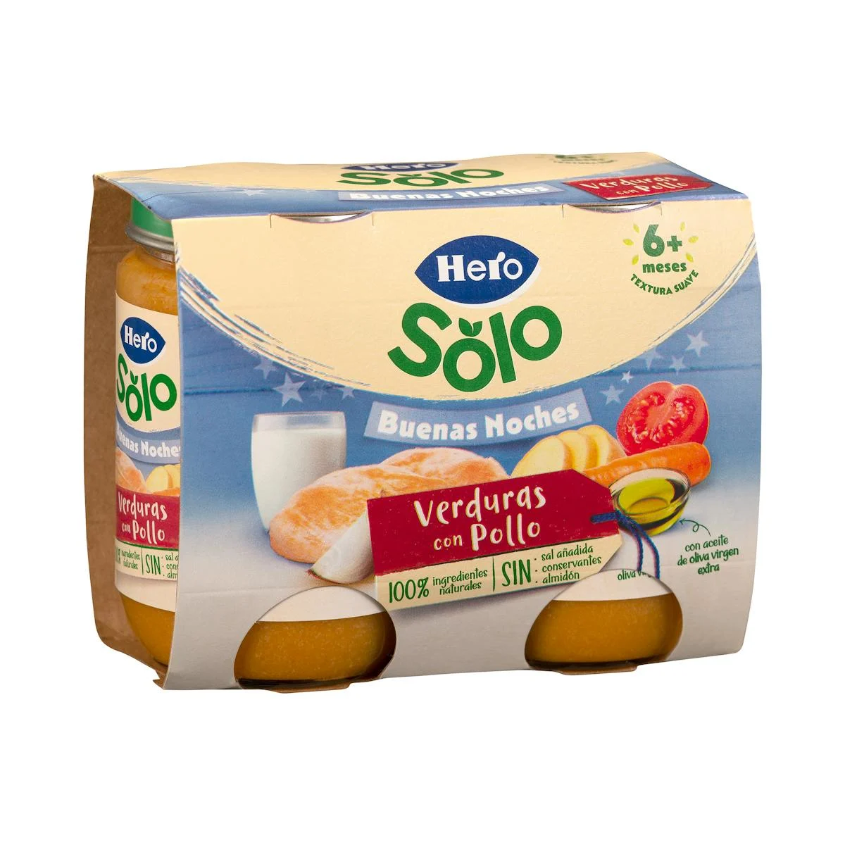 Buenas noches vegetables with chicken baby food +6 months Hero Solo