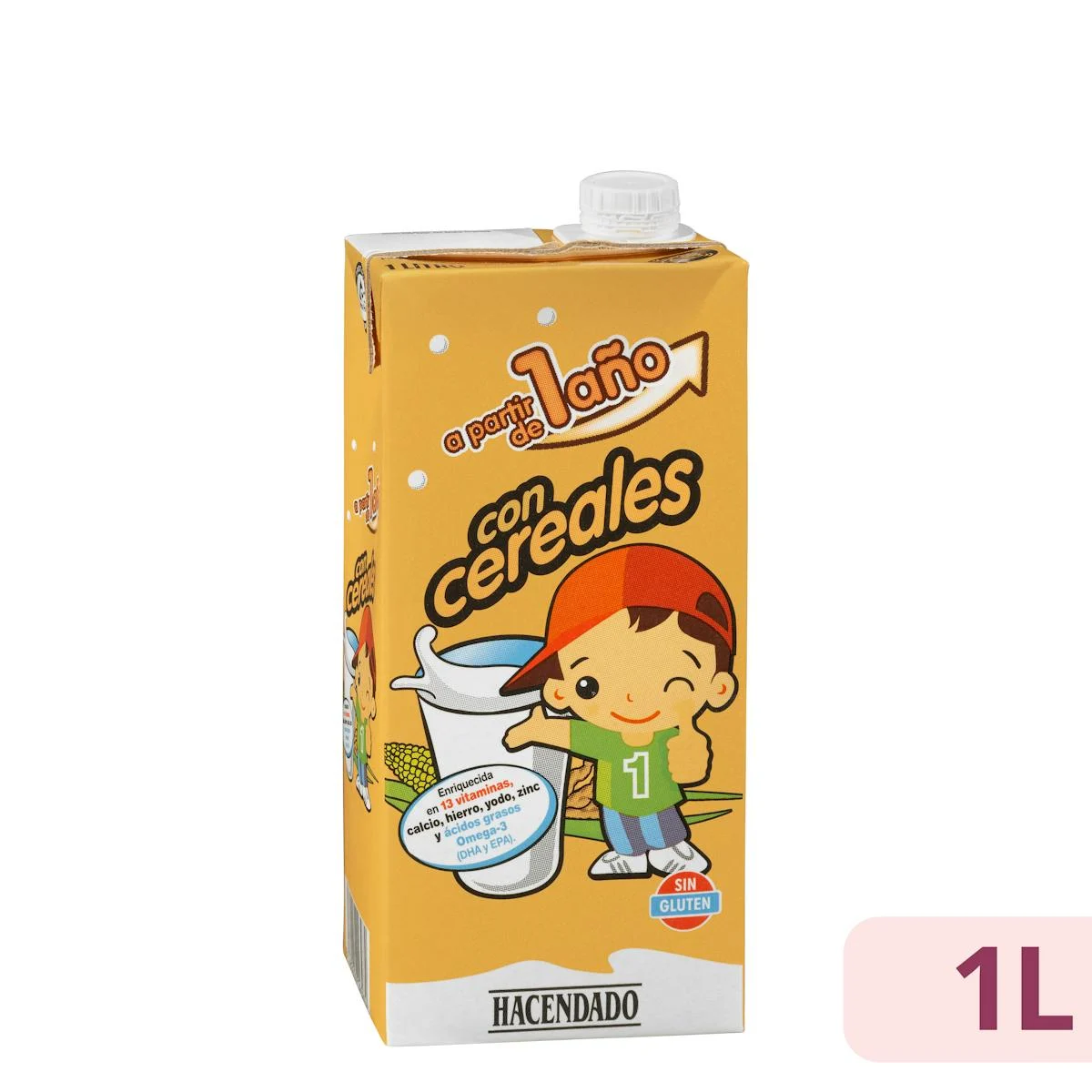 Milk mix with cereal +1 year Hacendado