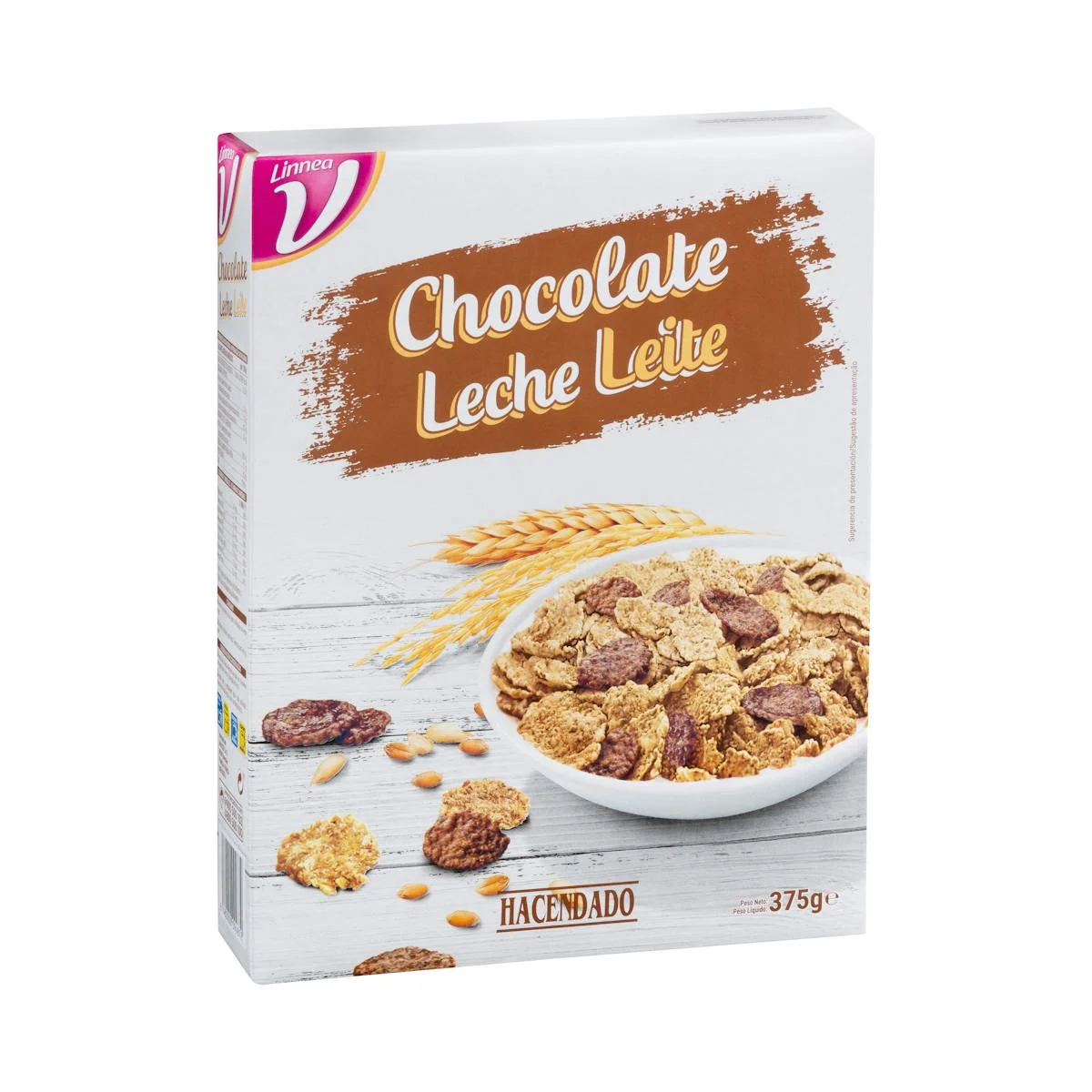 Flocons de blé complet et de riz enrobés de chocolat au lait Hacendado