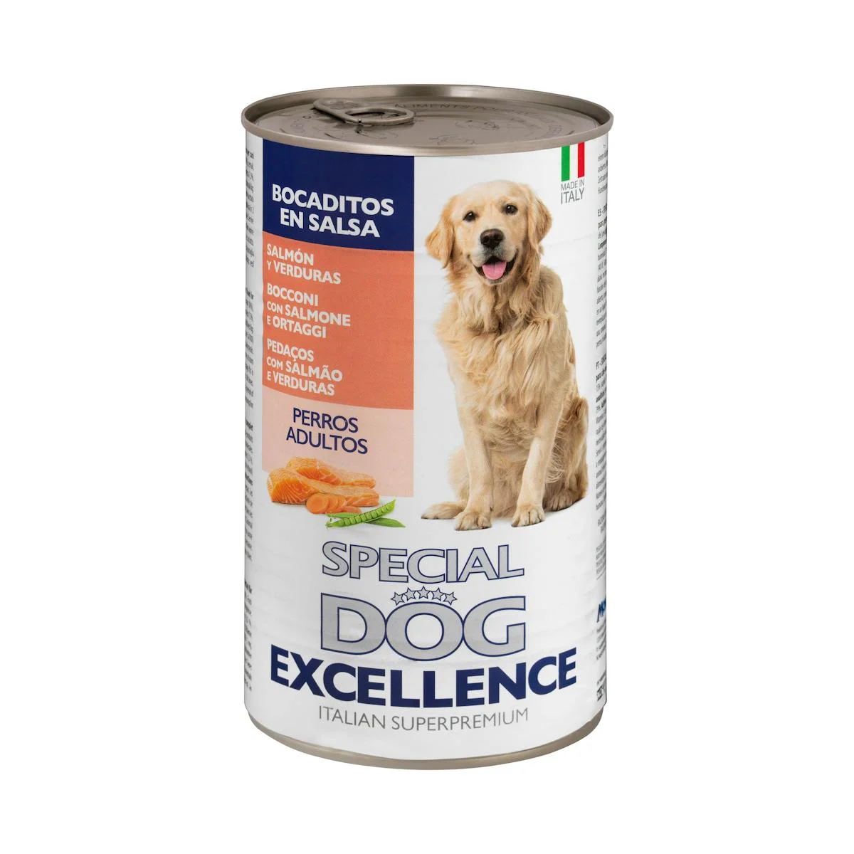 Bites of salmon and vegetables in sauce adult dog food Special Dog Excellence