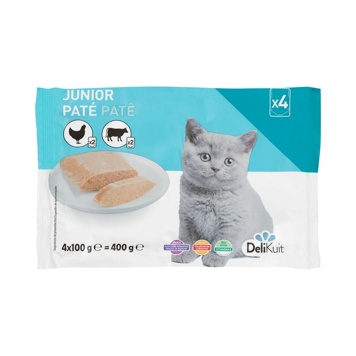 Paté de carn gat júnior Delikuit