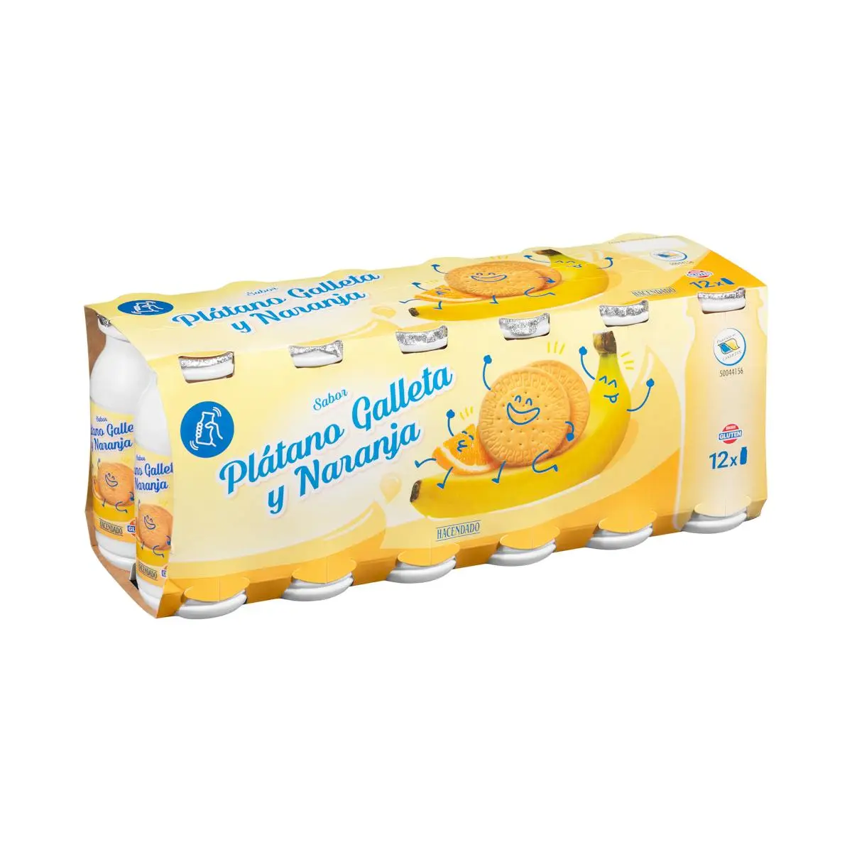 Boisson lactée saveur banane, biscuit et orange Hacendado