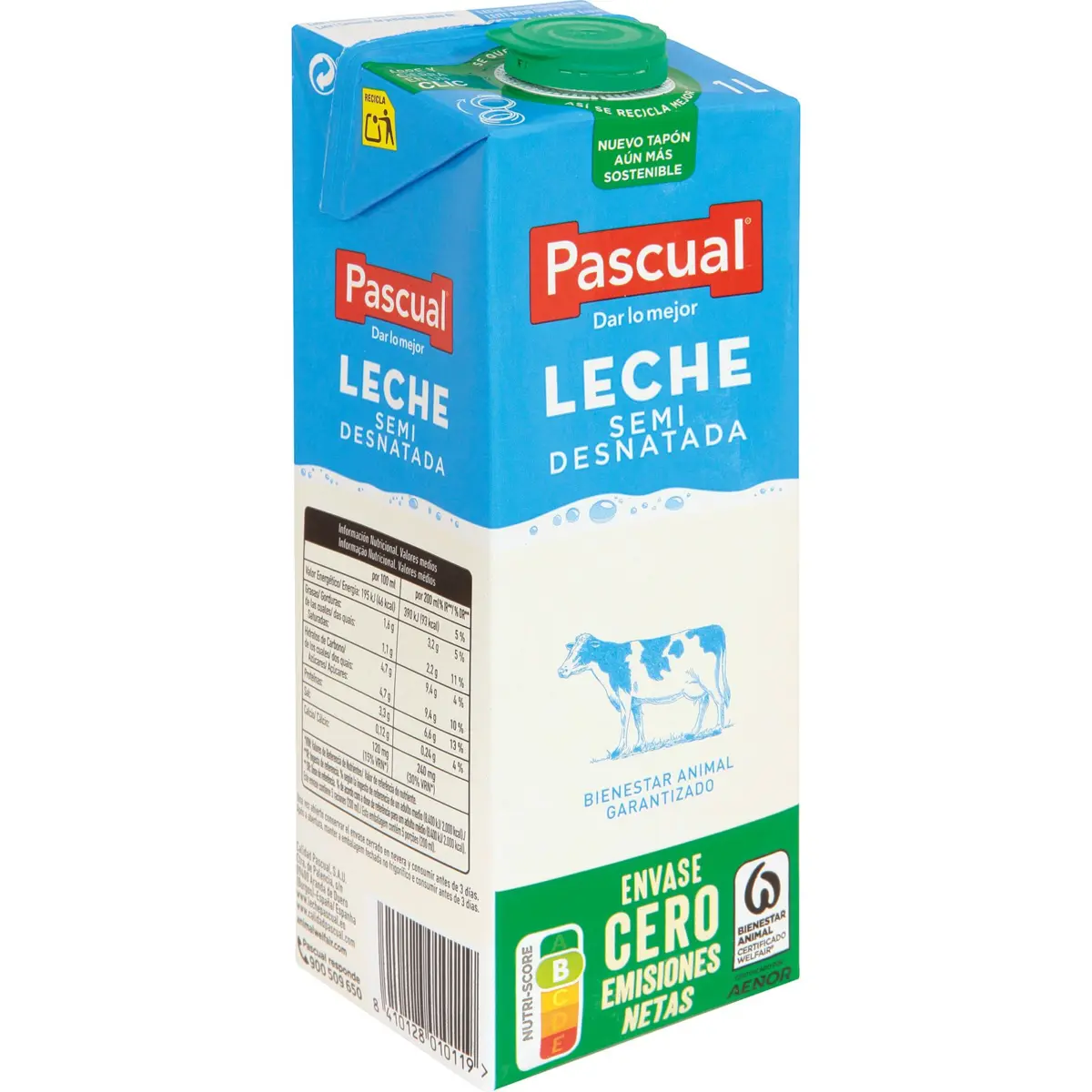 Fettarme Milch im Karton Pascual