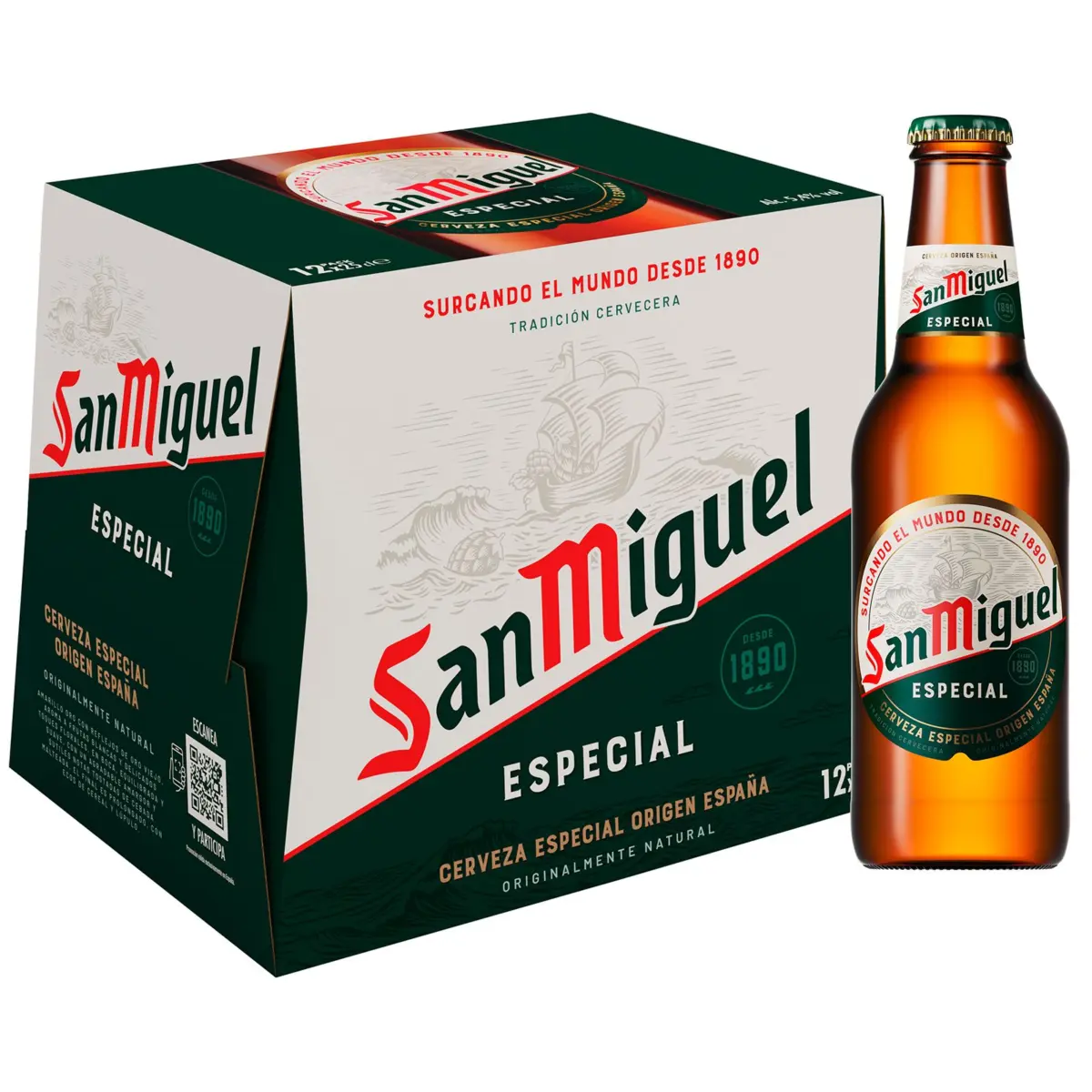 San Miguel Bier in Glasflaschen, Packung mit 12