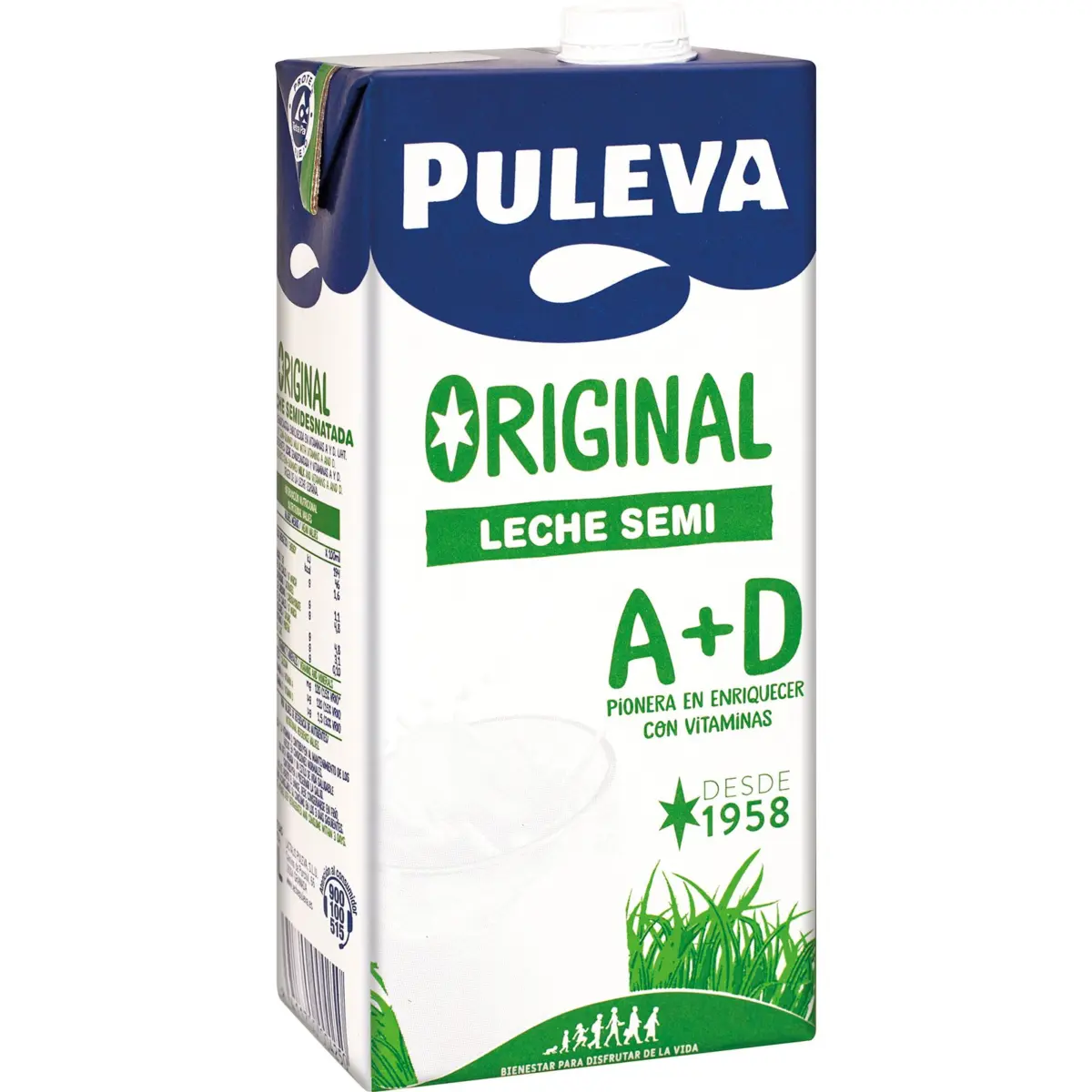 Fettarme Milch im Karton Puleva
