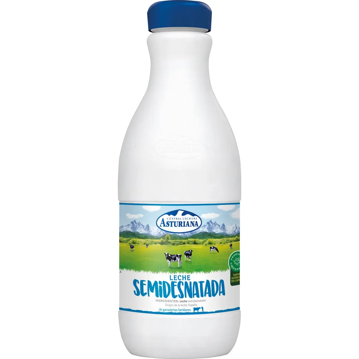 Llet semidesnatada en ampolla Asturiana
