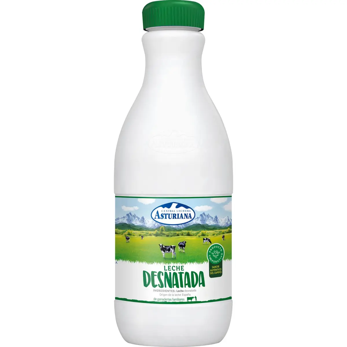 Leche Desnatada Botella Asturiana
