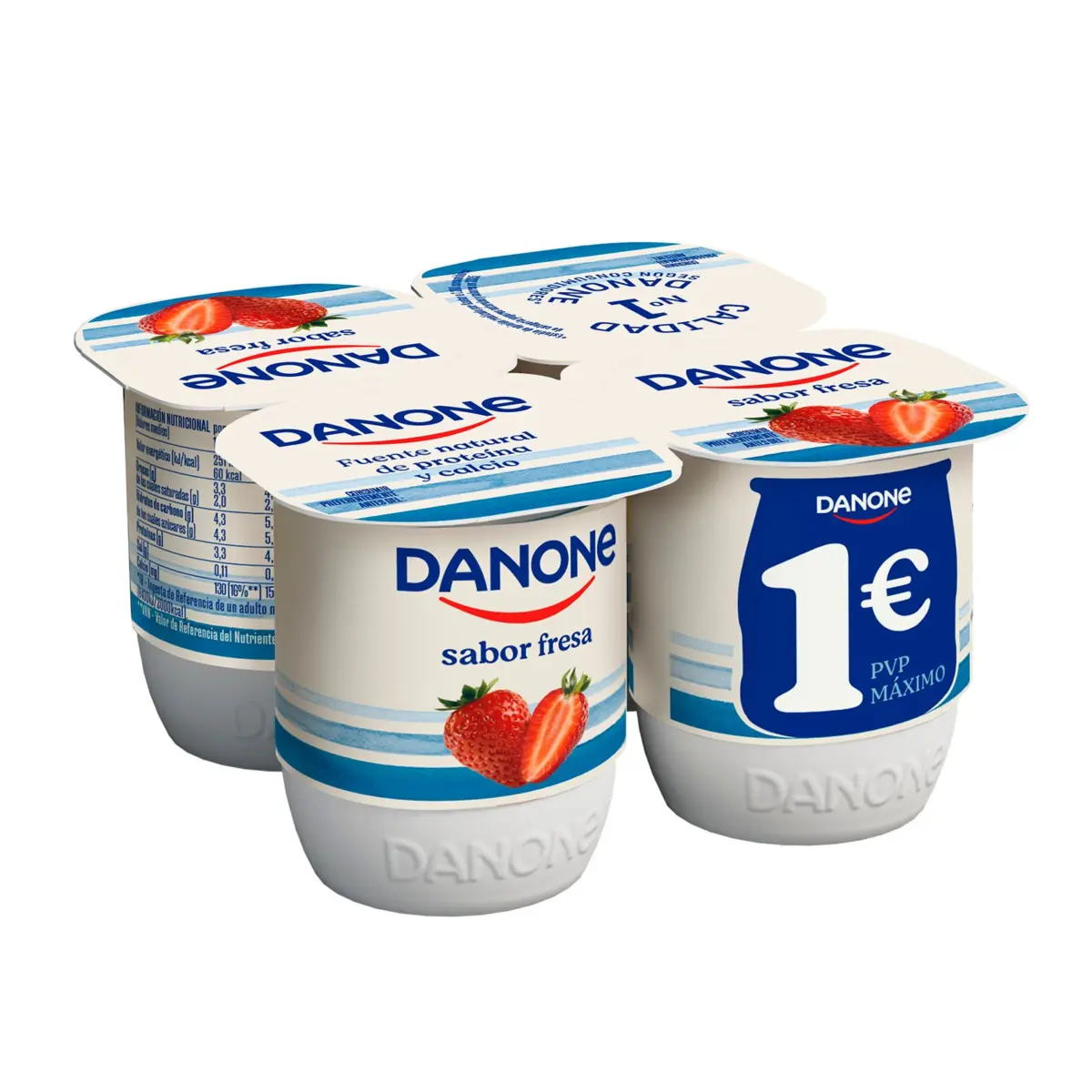 Yaourt goût fraise, pack de 4 Danone