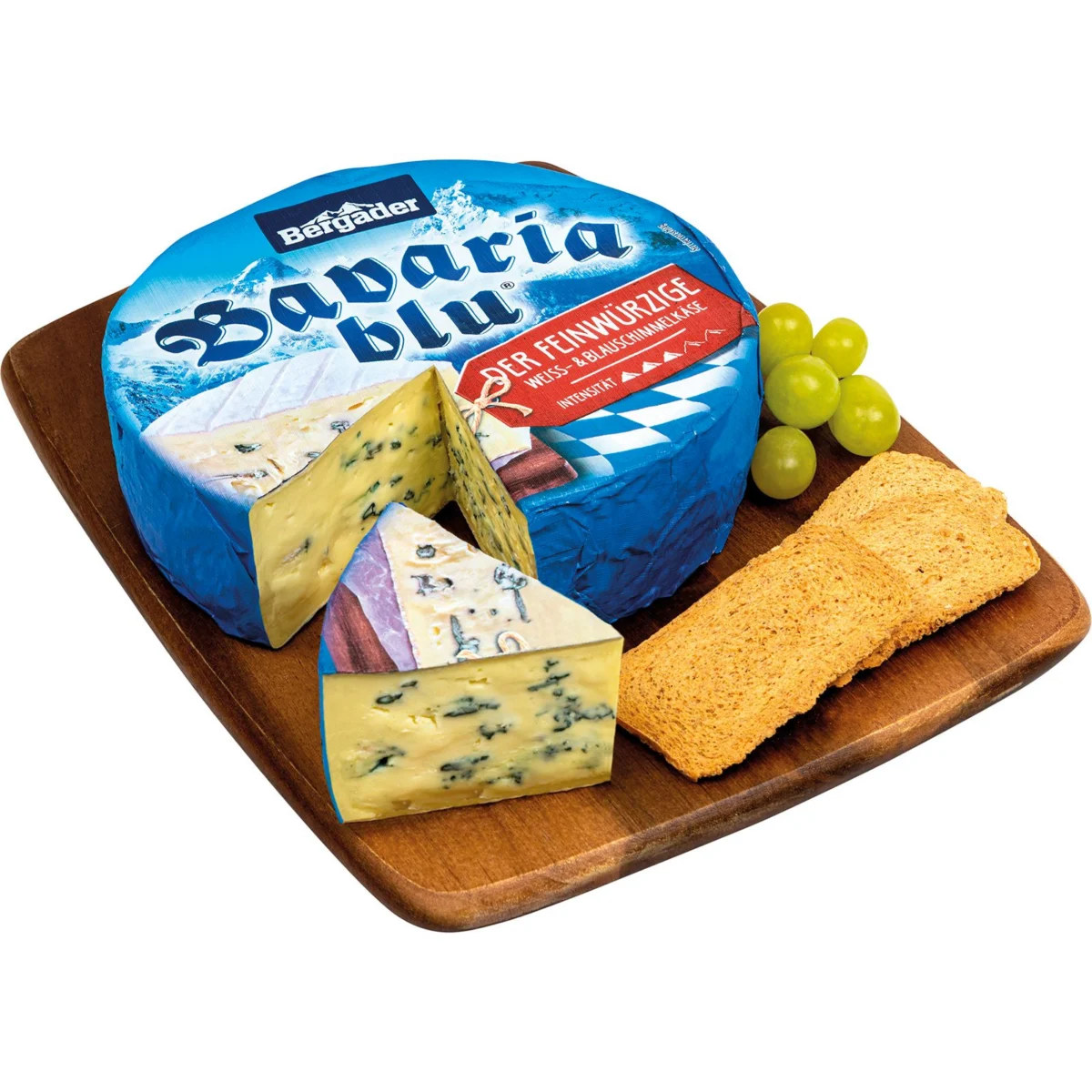 Formatge Bavaria Blue Bergader de llet de vaca pasteuritzada