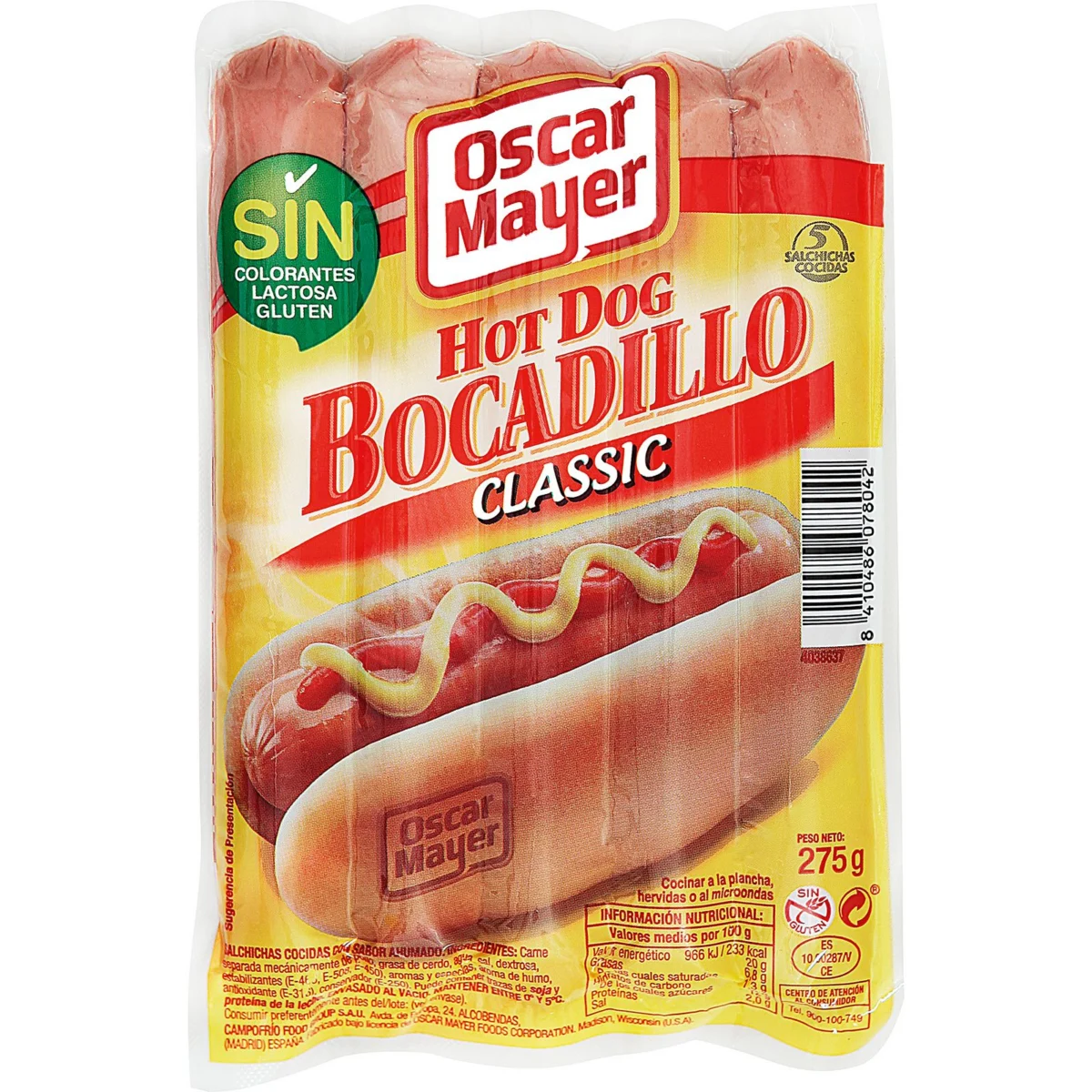 Salsitxes Wieners per a entrepans Oscar Mayer