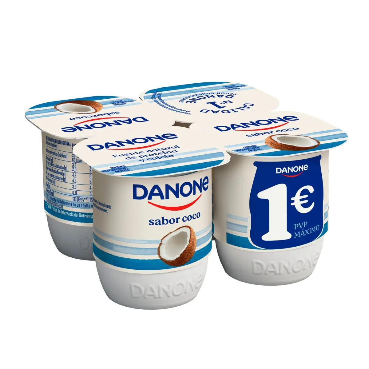 Yogur Sabor Coco Pack de 4 Unidades Danone
