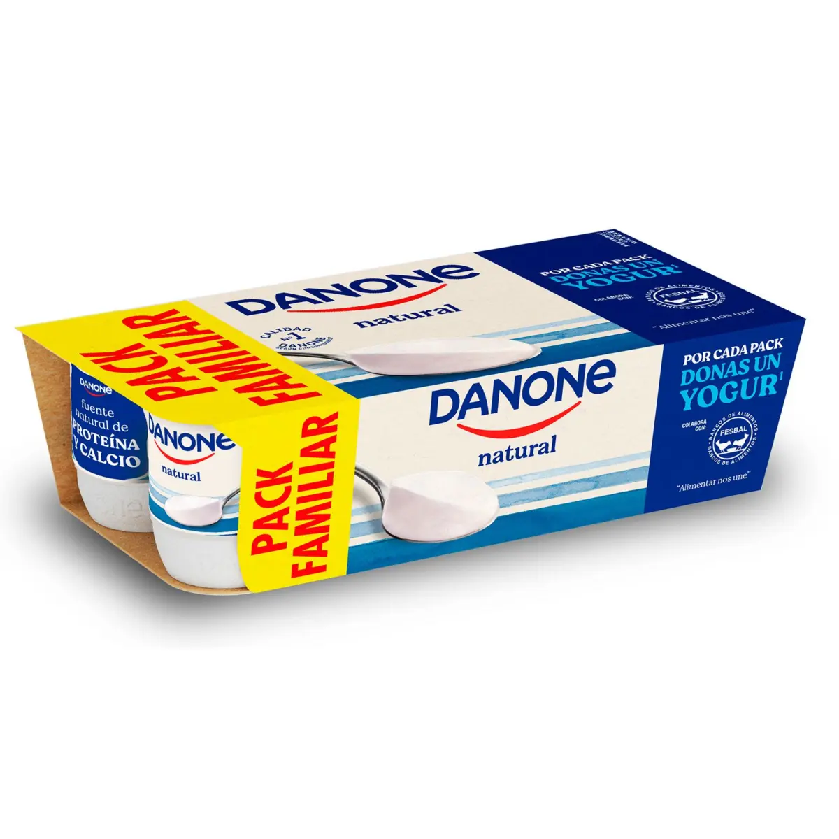 Yaourt nature, pack de 8 Danone