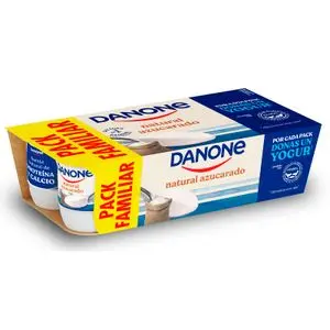Yaourt nature sucré, pack de 8 Danone