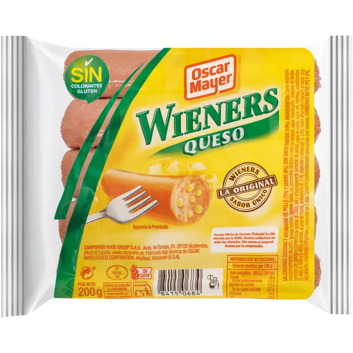 Salsitxes Wieners amb formatge Oscar Mayer