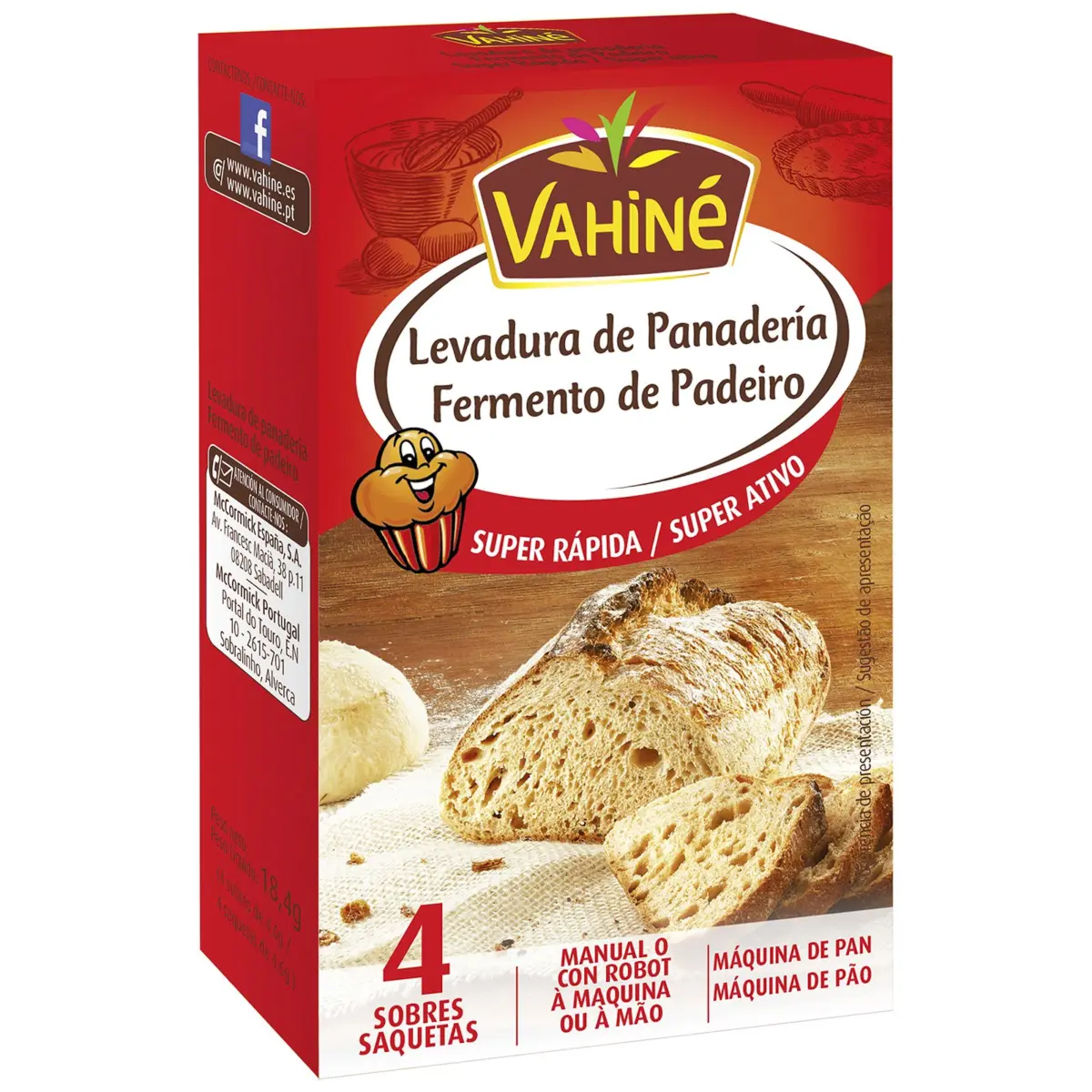 Levadura de Panadería 4 Sobres Vahiné