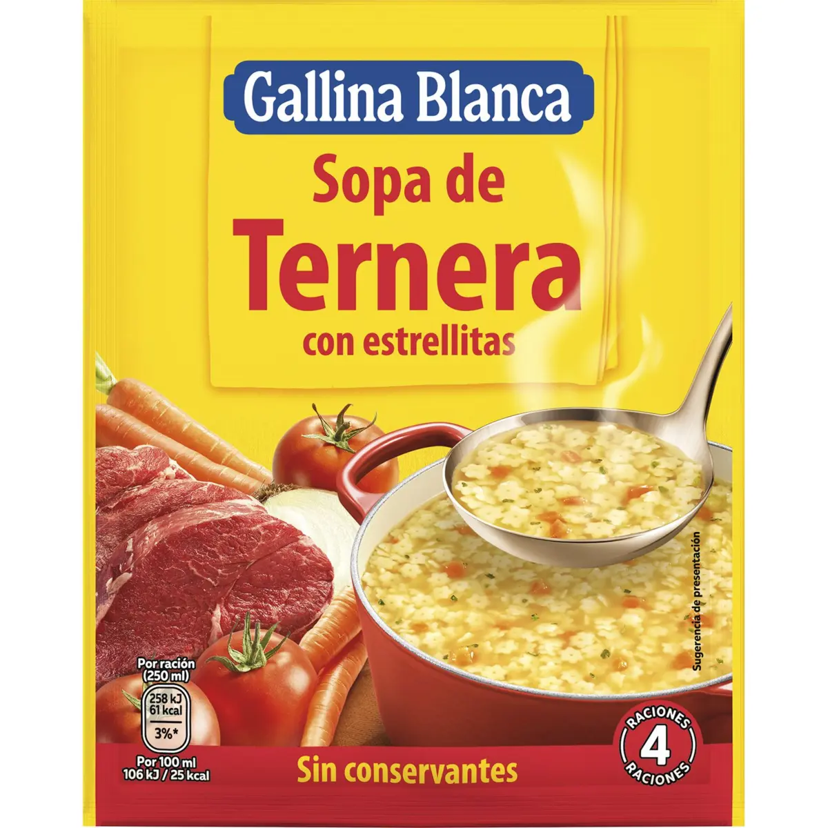 Getrocknete Rindfleischsuppe mit Sternchennudeln G.blanca