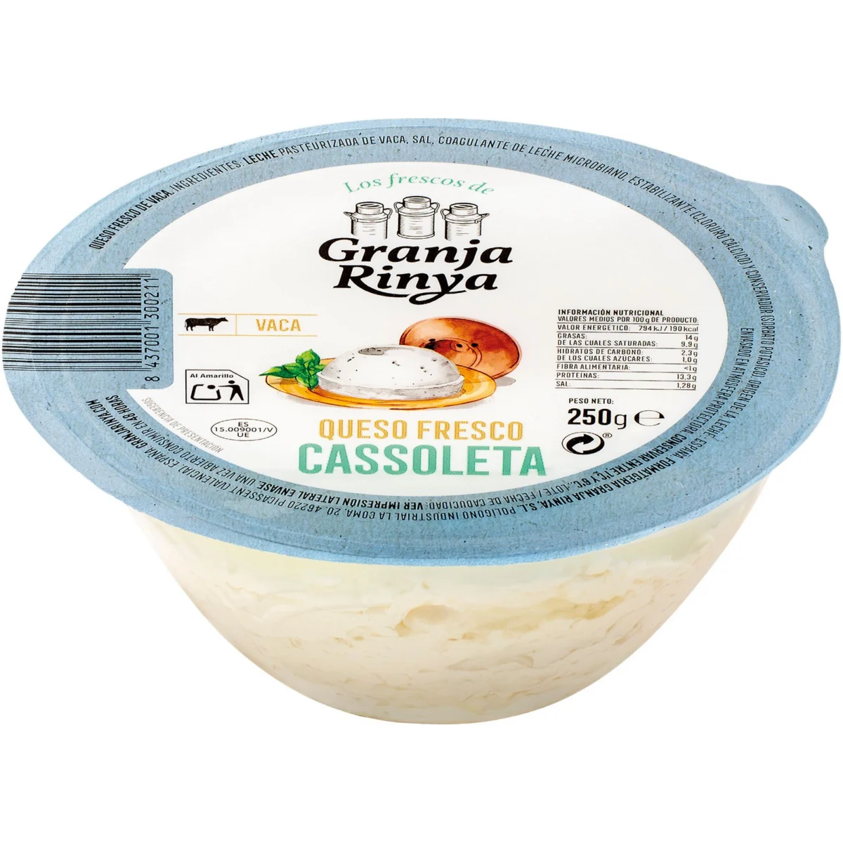 Queso Fresco Cassoleta Tarrina Granja Rinya