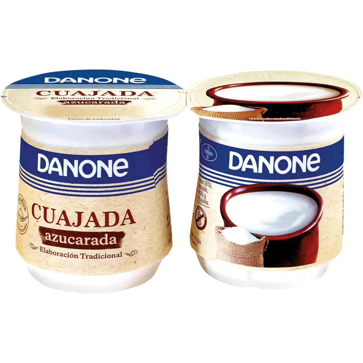 Caillé nature sucré, pack de 2 Danone