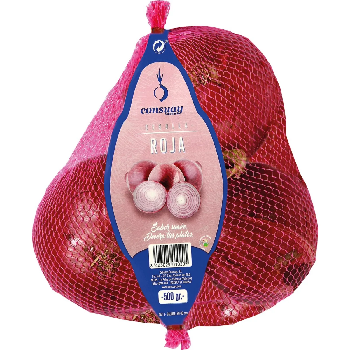 Red onions in net