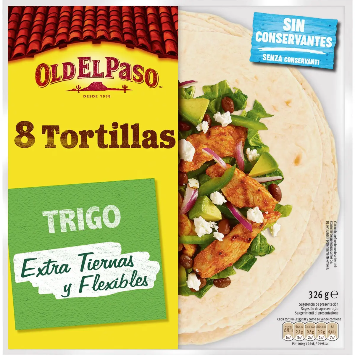 Tortillas de blé, paquet de 8 Old El Paso