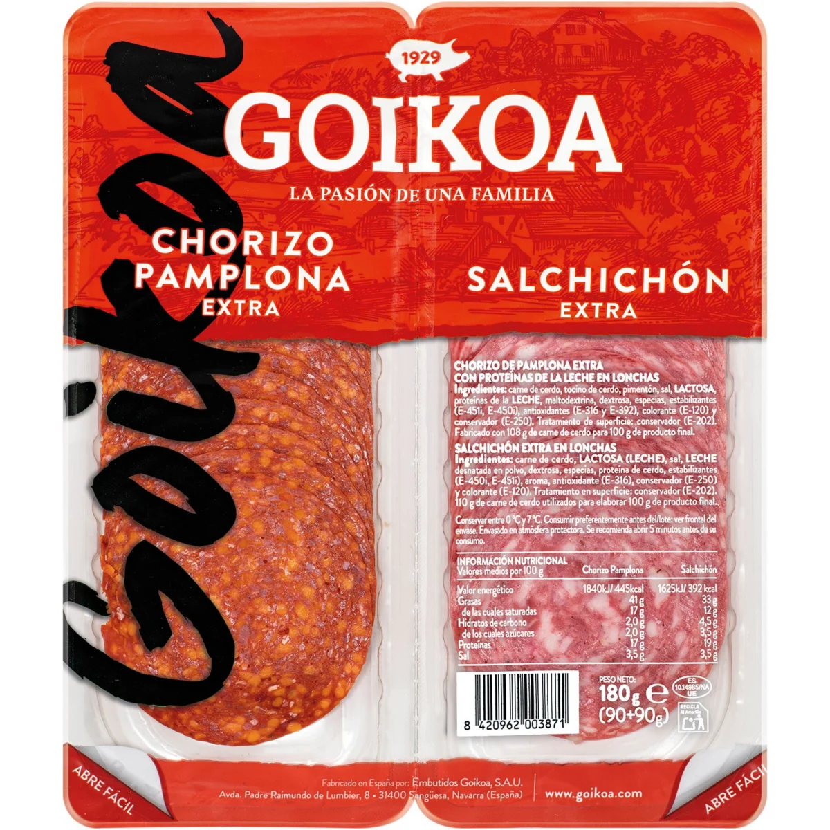 Pamplonés et salchichón extra Goikoa