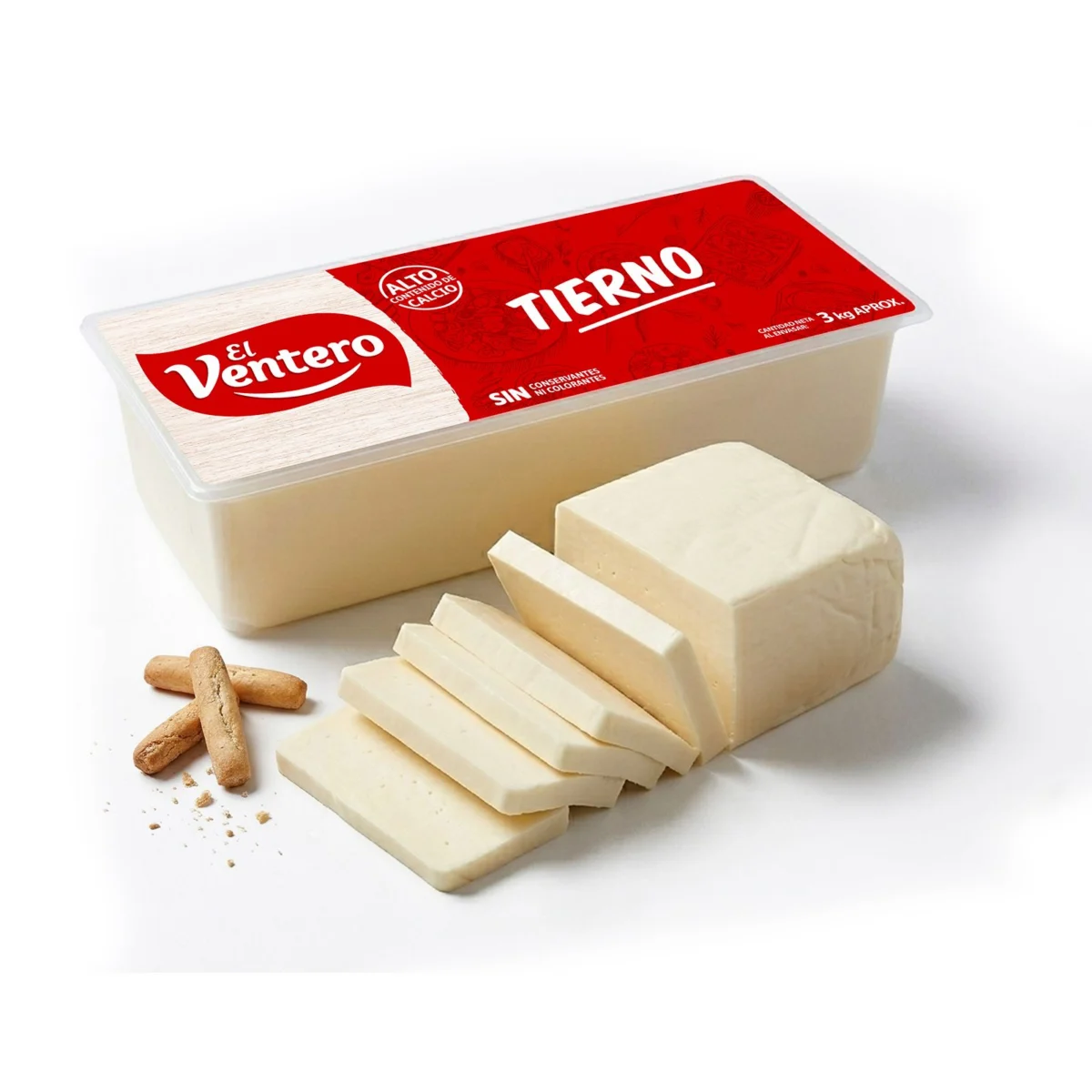 Young cheese bar made from pasteurized mixed milk El Ventero