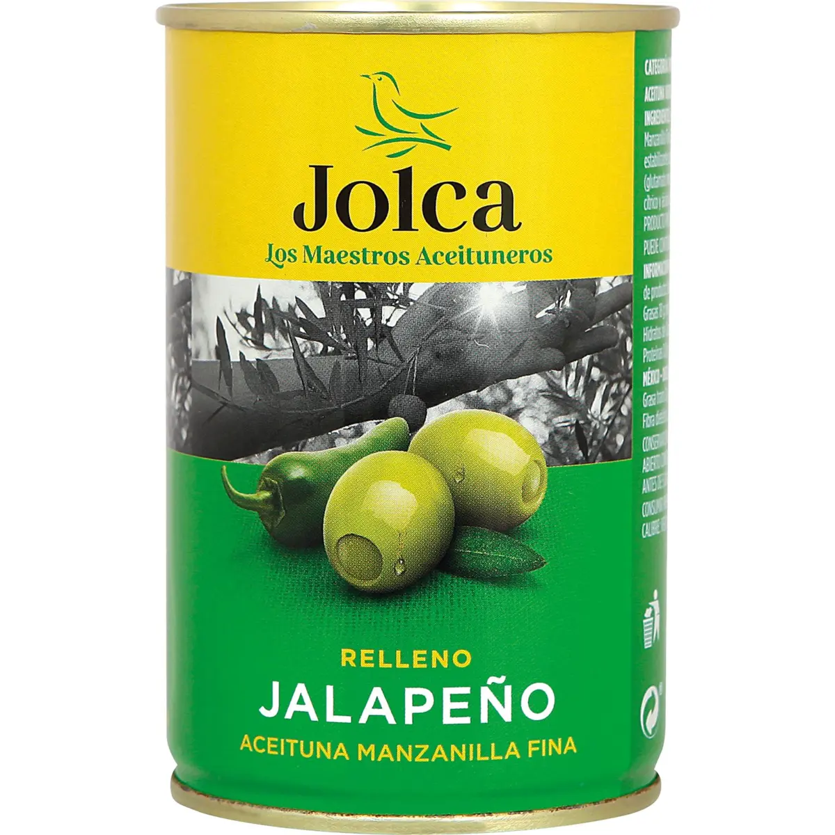 Olives farcies aux jalapeños, boîte Jolca