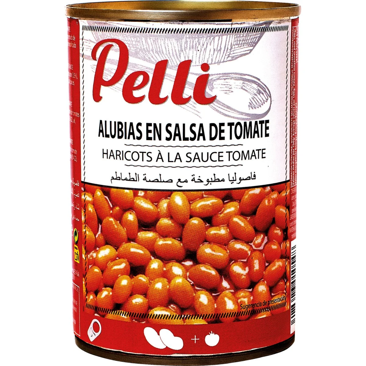 Bohnen in Tomatensauce Pelli