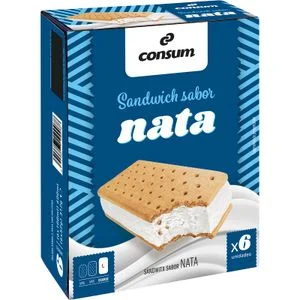 Sandvitx de nata, paquet de 6 unitats, Consum
