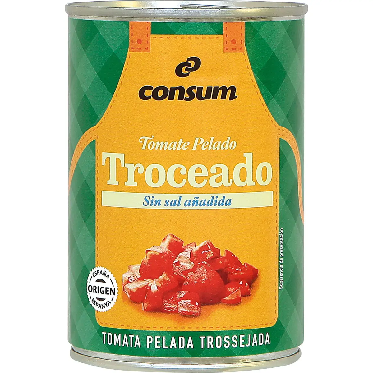 Tomates concassées, boîte Consum