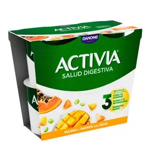 Activia Soja Mango y Papaya P-4 ud. Danone