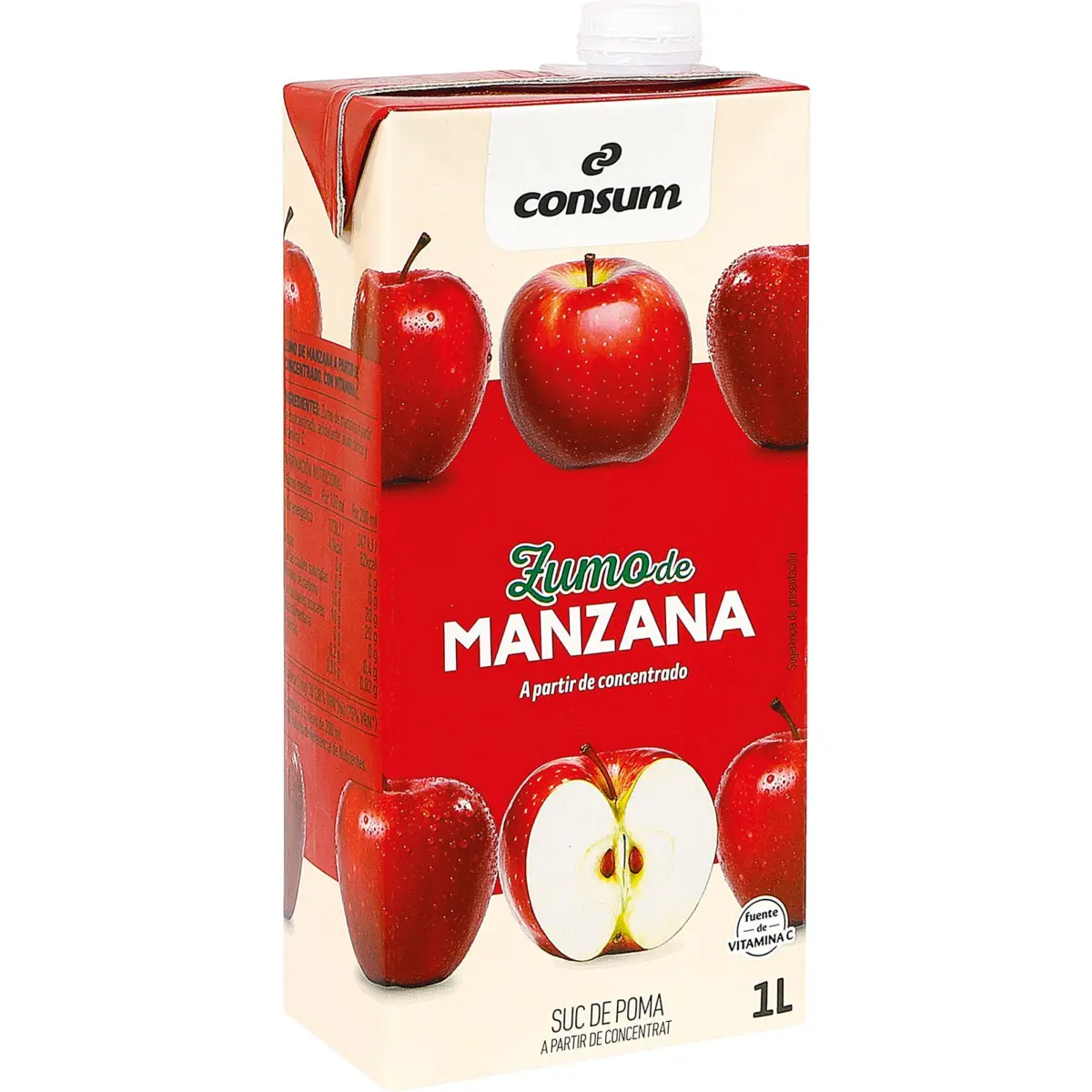 Jus de pomme à base de concentré en brique Consum