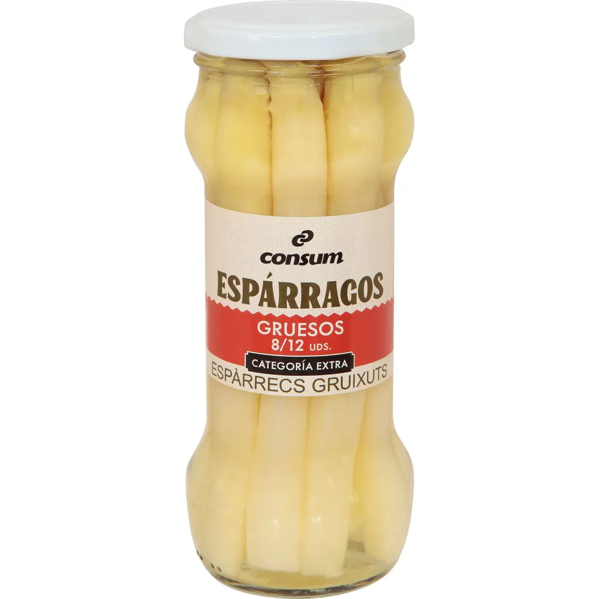 Asperges extra, 8/12 pièces, en bocal Consum