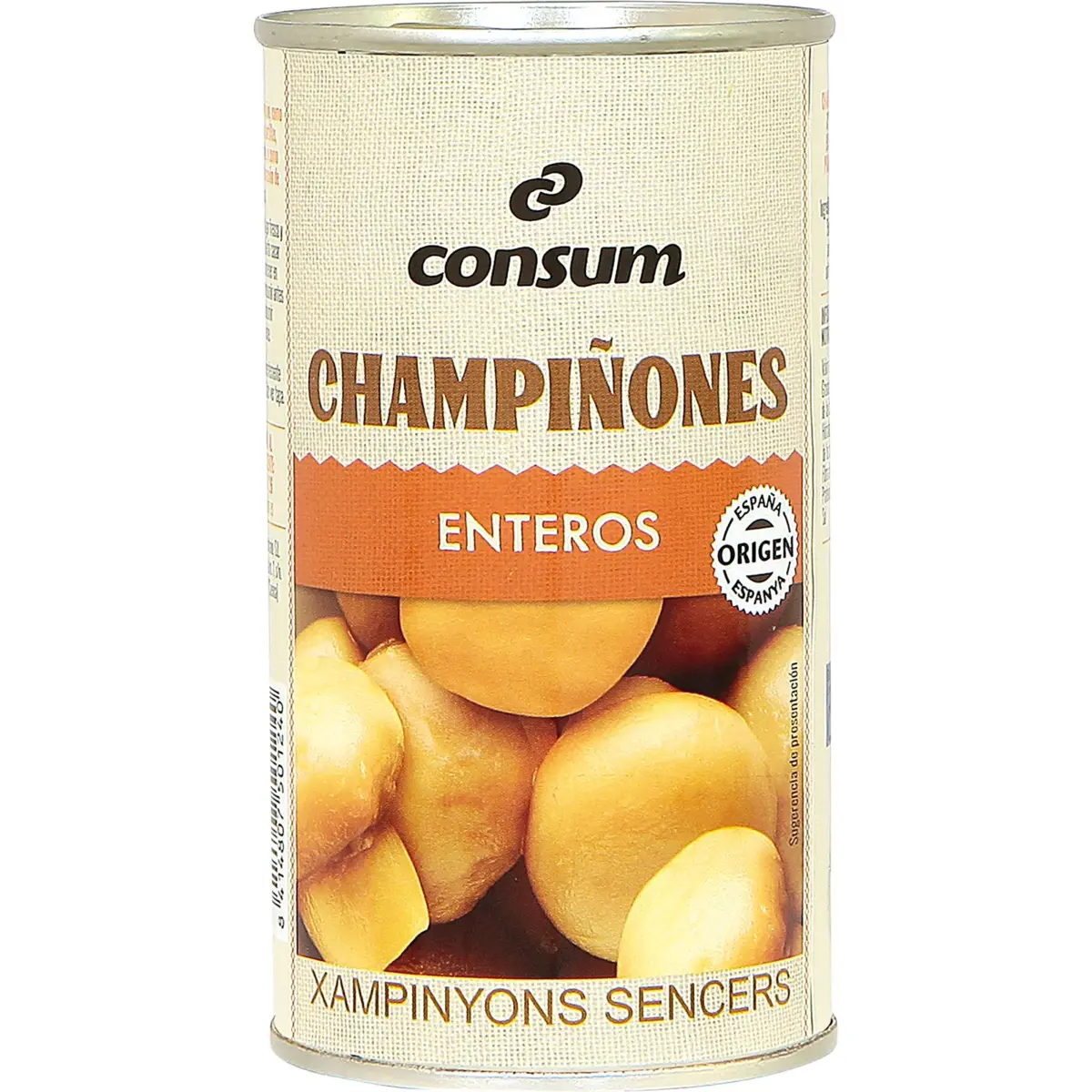 Xampinyons sencers, llauna Consum
