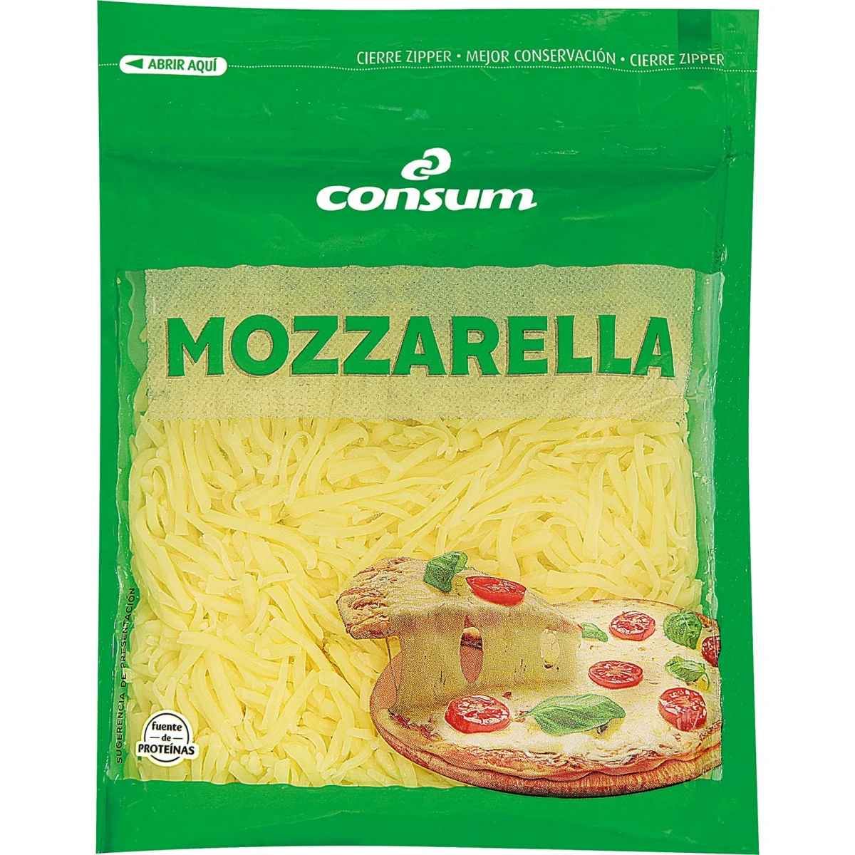 Grated mozzarella specially for pizza Consum