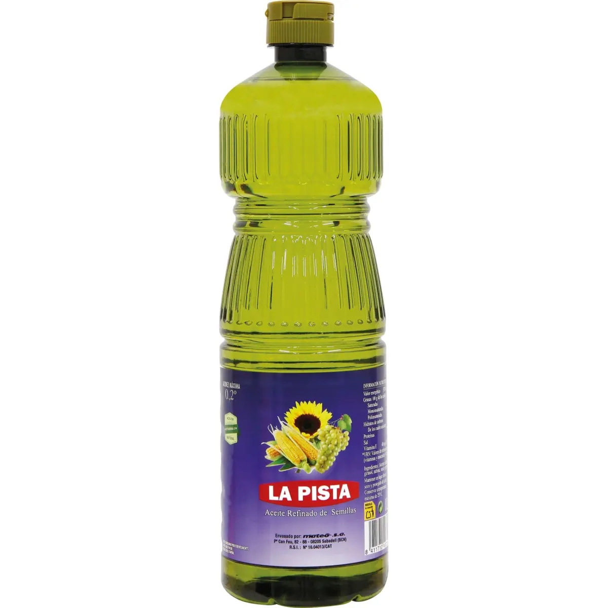 Oli de llavors La Pista, ampolla