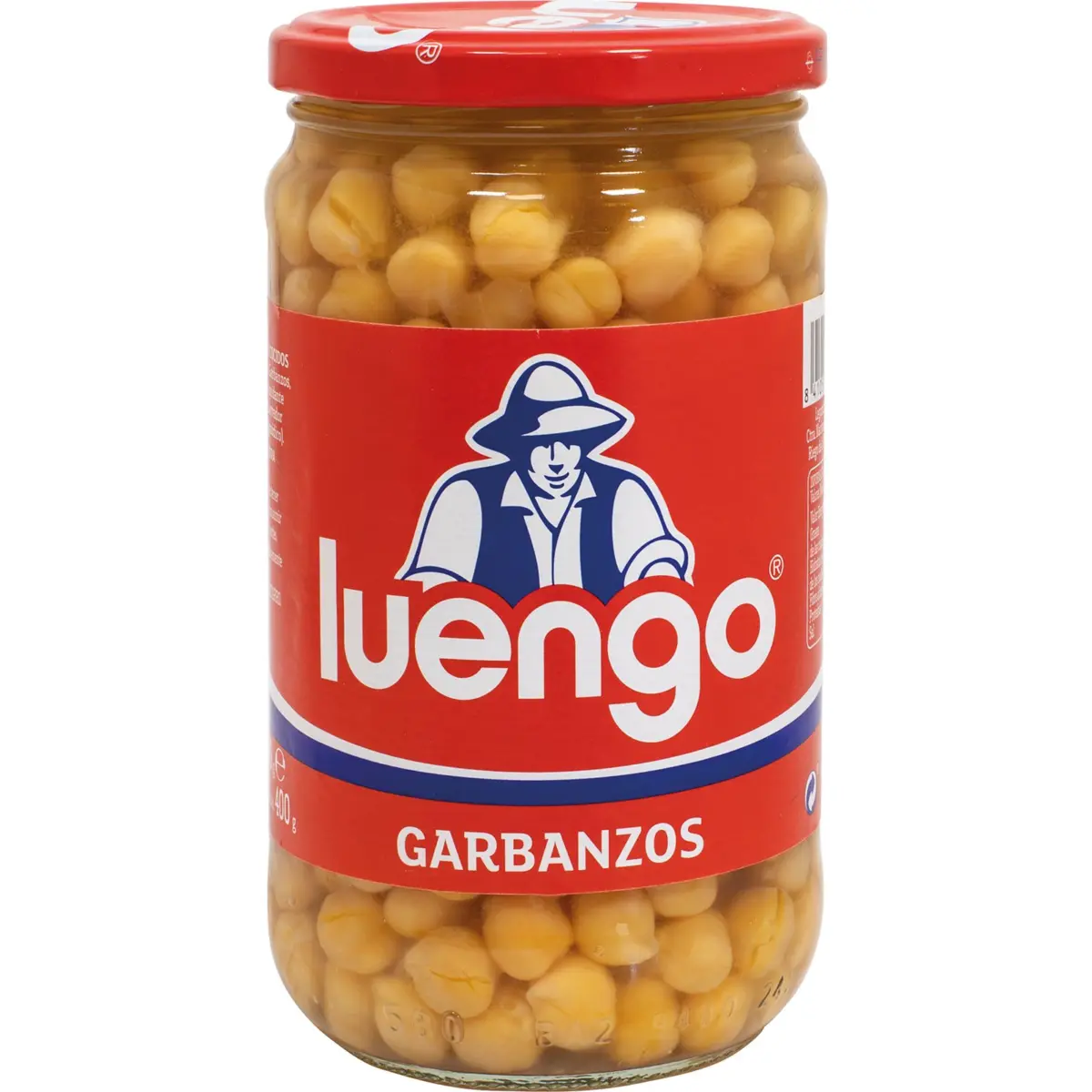 Cooked chickpeas in a jar Luengo