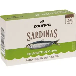 Сардины в оливковом масле, банка Consum