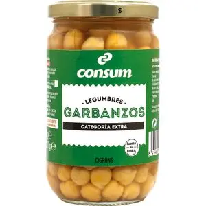 Garbanzos Cocidos Frasco Consum