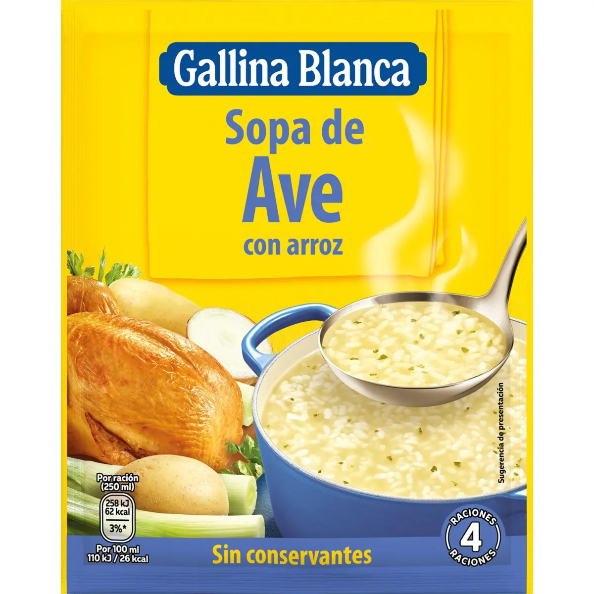 Sopa deshidratada d'au i arròs G.blanca