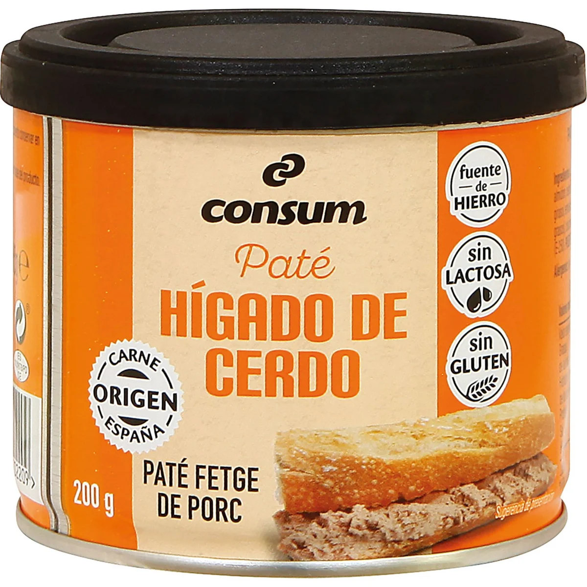 Pork liver pâté in a can Consum