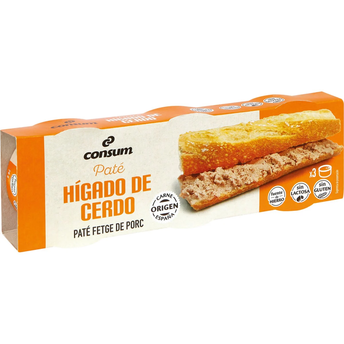 Paté Hígado de Cerdo Lata Pack de 3 Consum